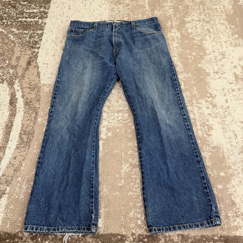 Levis 517 Jeans Mens 38x30 Blue Y2K Bootcut Denim Pants Faded Distressed Western